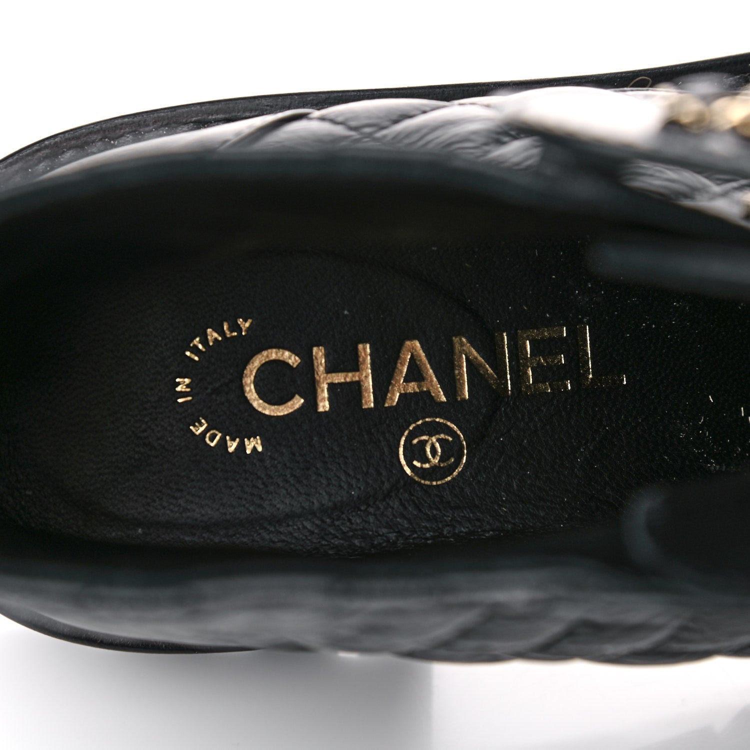 Chanel Shiny Goatskin Calfskin Quilted Lace Up Combat Boots 38 Black 12 of 13