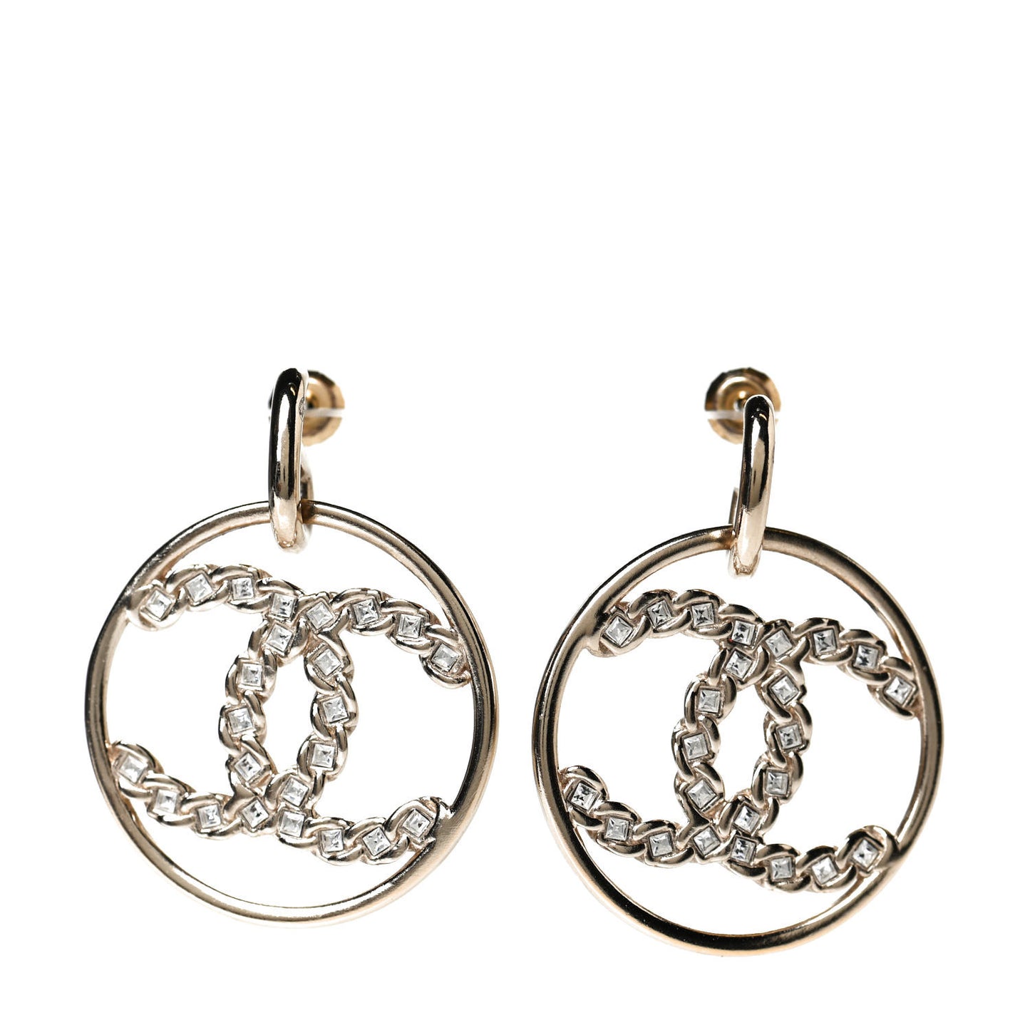 Baguette Crystal High Society CC Drop Earrings Gold
