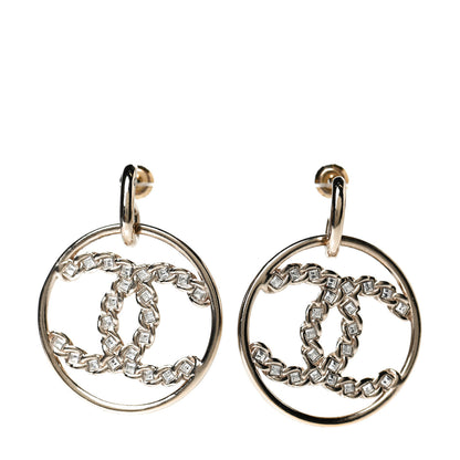 Chanel Baguette Crystal High Society CC Drop Earrings Gold 1 of 4