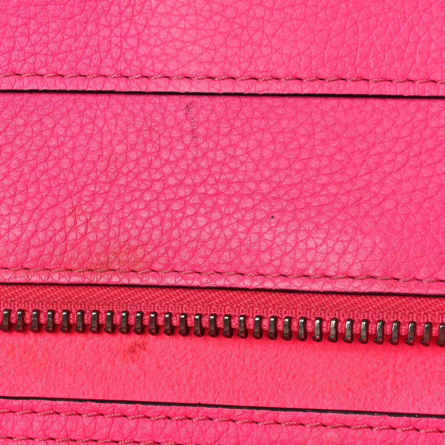 Drummed Calfskin Mini Luggage Fluo Pink