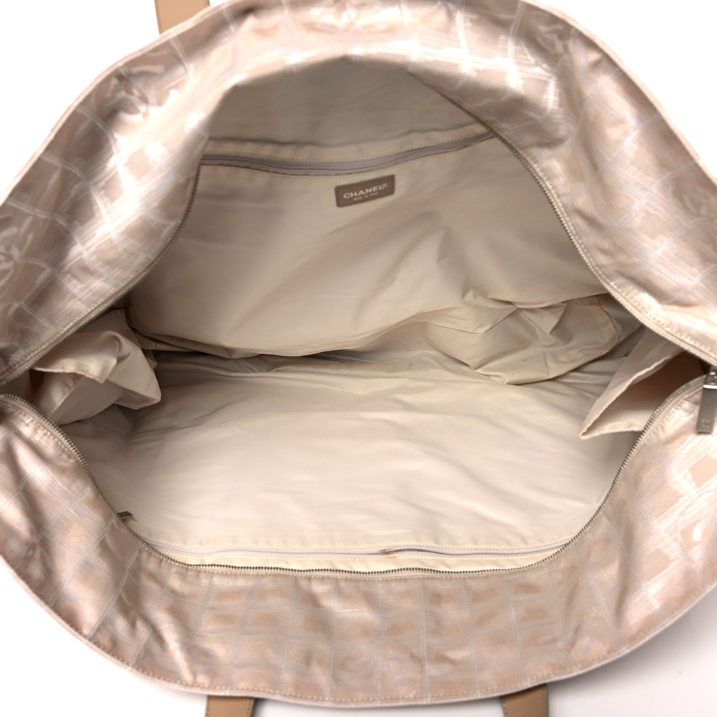 Nylon Extra Large Travel Tote Beige