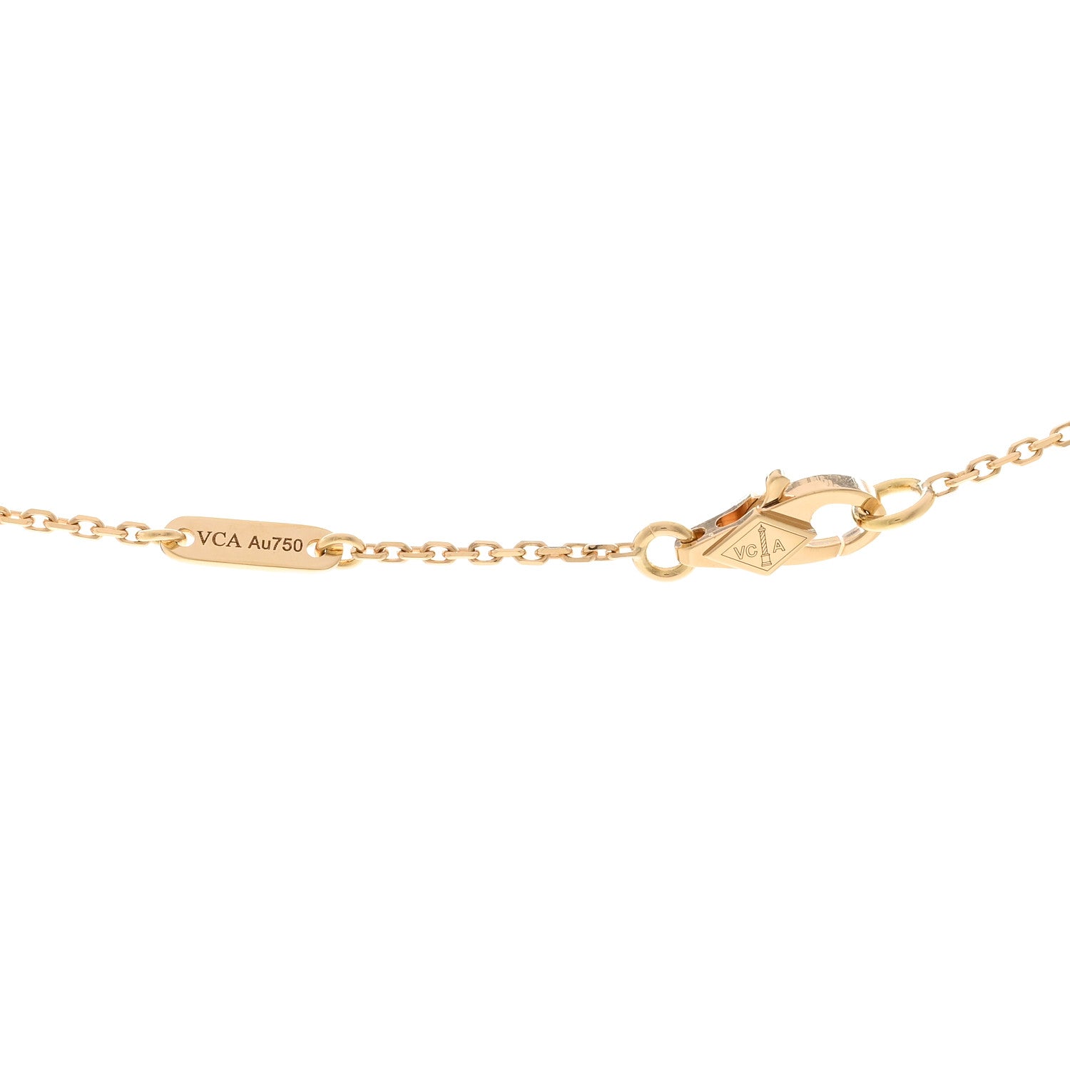 Van Cleef & Arpels 18K Yellow Gold Mother of Pearl Sweet Alhambra Pendant Necklace 4 of 5