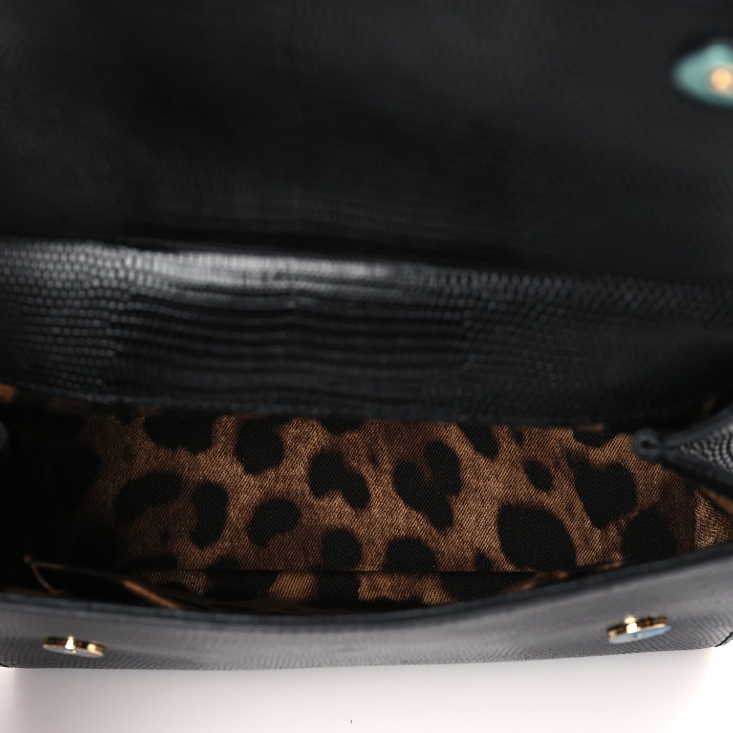 Dolce & Gabbana Stampa Iguana Crystal Small Miss Sicily Satchel Black 5 of 8