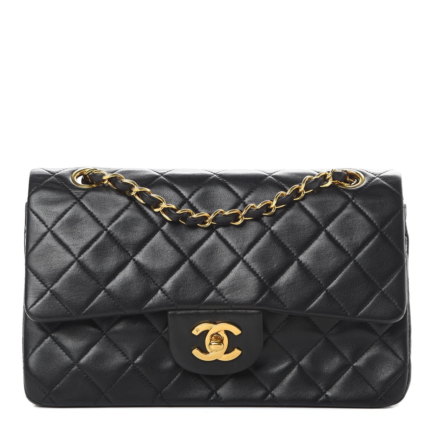 Chanel Lambskin Quilted Small Double Flap Black 1 of 15