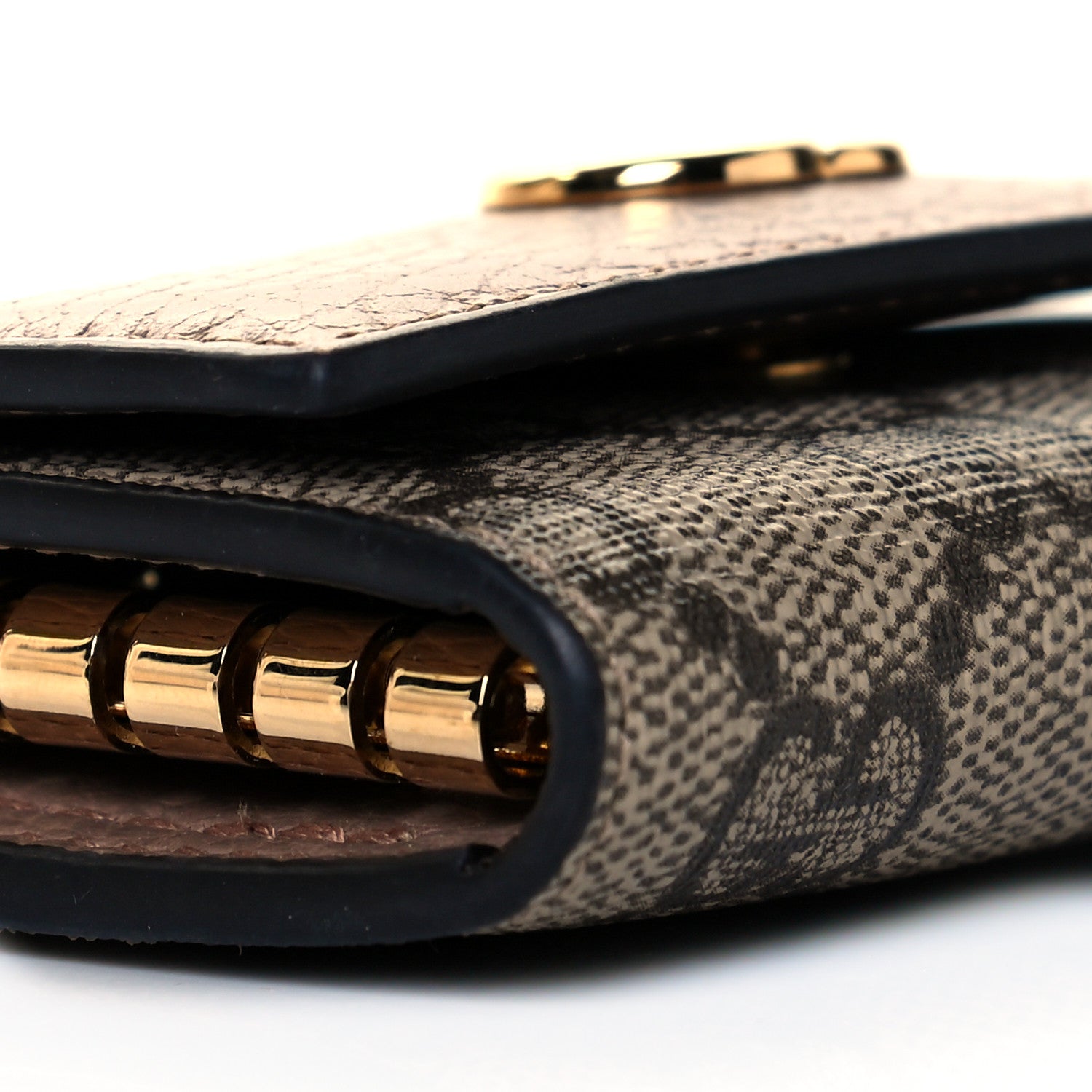 Gucci Dollar Calfskin GG Supreme Monogram GG Marmont 6 Key Holder Case Porcelain Rose Beige Ebony 7 of 9
