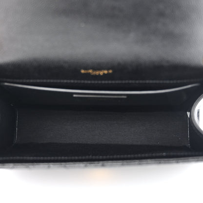 Saint Laurent Grain De Poudre Textured Mixed Matelasse Triquilt Medium Monogram Satchel Black 5 of 10