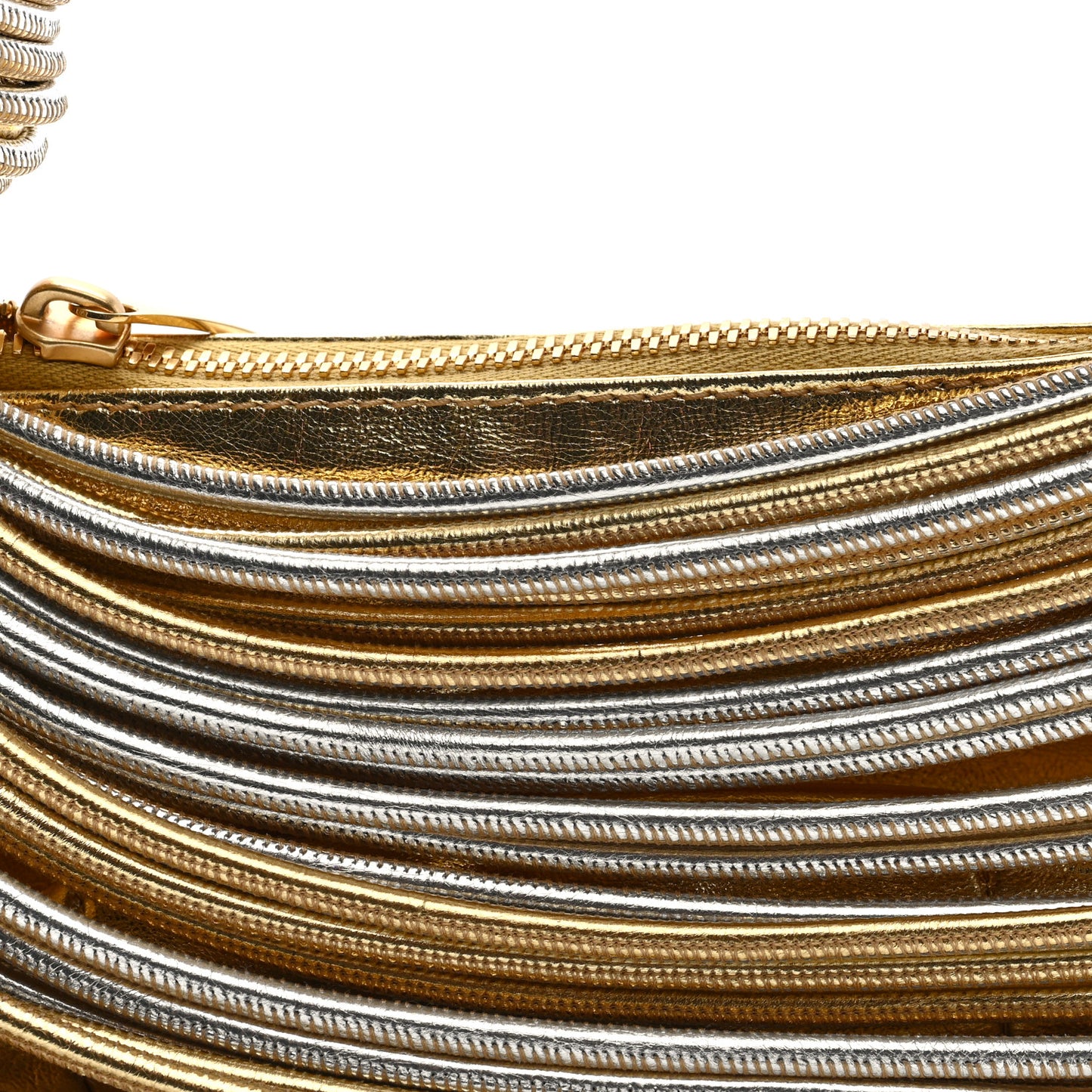Tubular Laminated Lambskin Mini Jodie Gold Silver