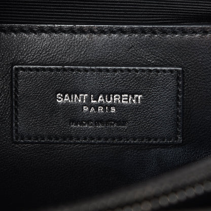 Saint Laurent Sheepskin Matelasse Chevron Monogram Large College Satchel Dark Anthracite 8 of 16