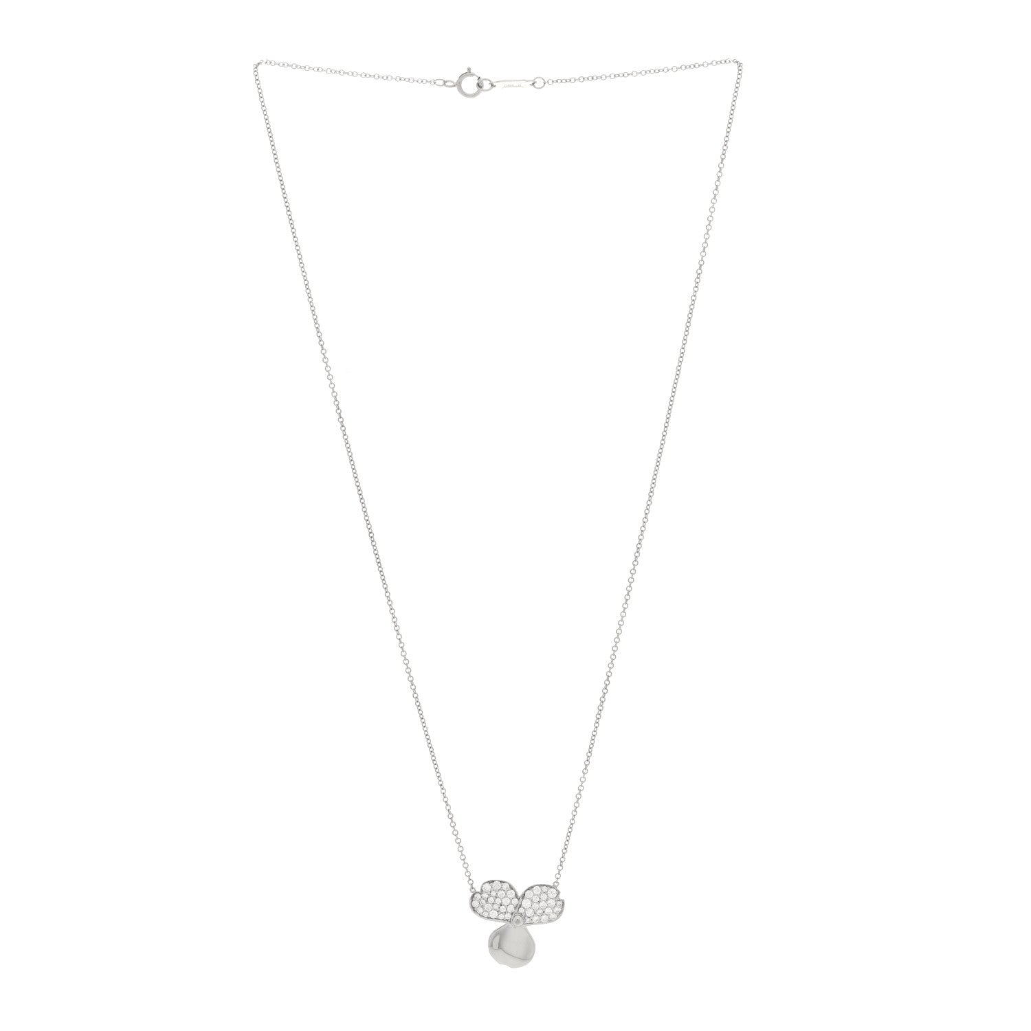 Tiffany Platinum Diamond Paper Flowers Pendant Necklace 6 of 10