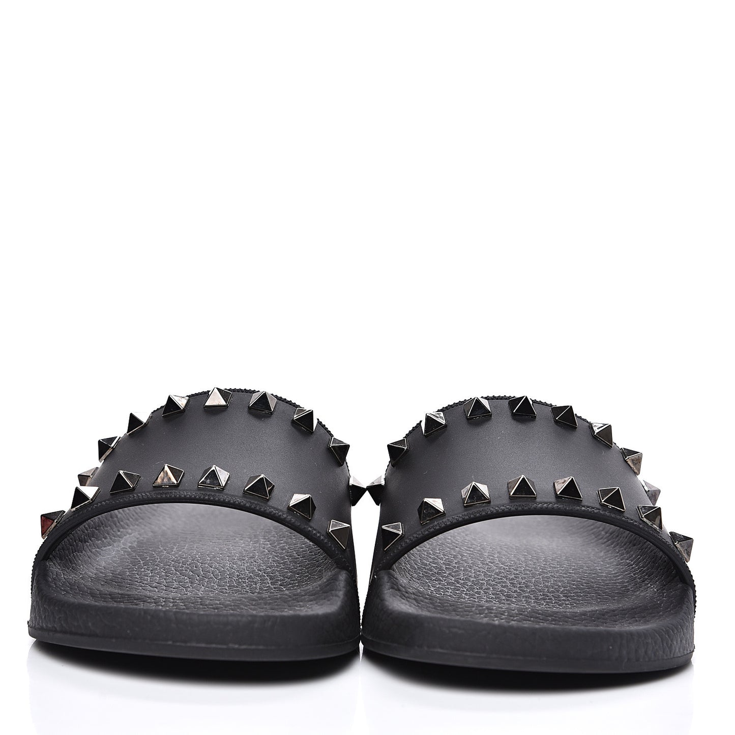 Rubber Rockstud Slide Sandals 36 Black