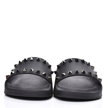 Valentino Garavani Rubber Rockstud Slide Sandals 36 Black 2 of 9