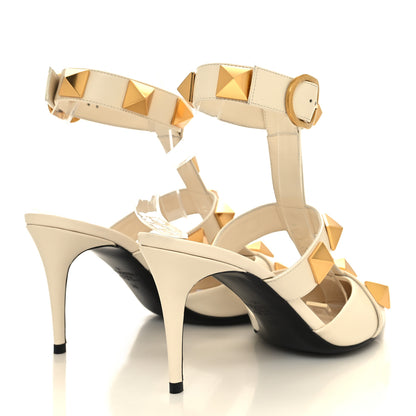 Valentino Garavani Calfskin Roman Stud Ankle Strap 80mm Pumps 38 White 4 of 10