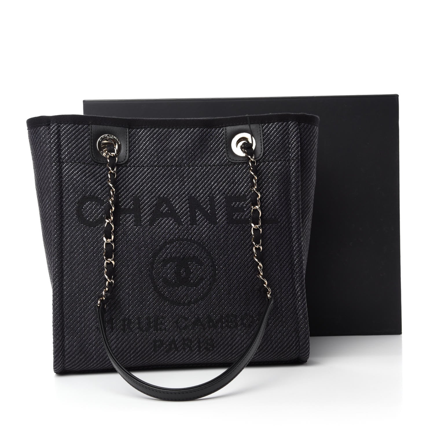 Chanel Mixed Fibers Calfskin Mini Deauville Tote Black 11 of 11