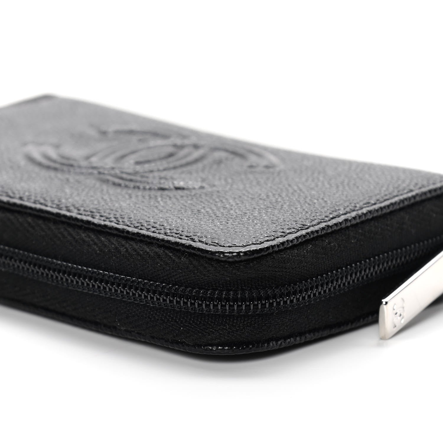 Chanel Caviar Timeless CC Zip Around Coin Purse Black 8 of 12