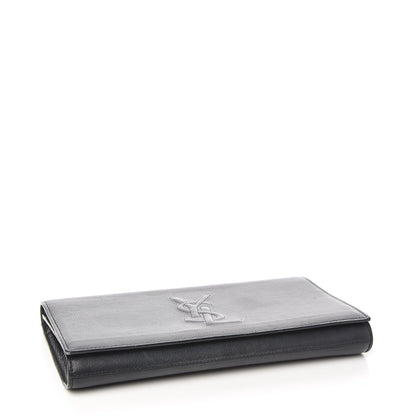 Saint Laurent Calfskin Monogram Large Belle De Jour Clutch Black 3 of 8