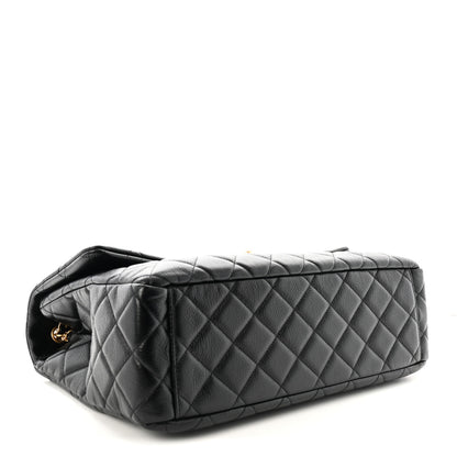 Chanel Calfskin Quilted XXL Travel Flap Bag Black 4 of 10