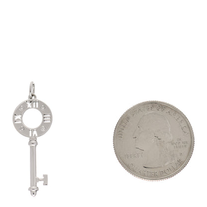 Tiffany 18K White Gold Diamond Atlas Pierced Key Pendant 2 of 3