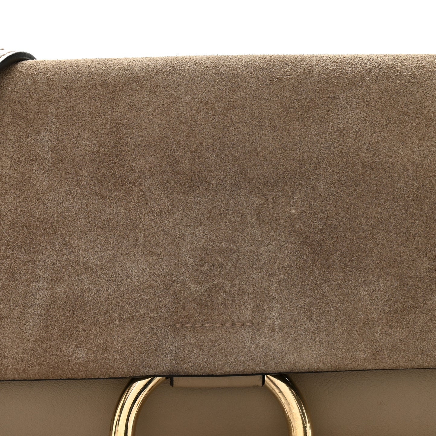 Suede Calfskin Small Faye Shoulder Bag Motty Grey