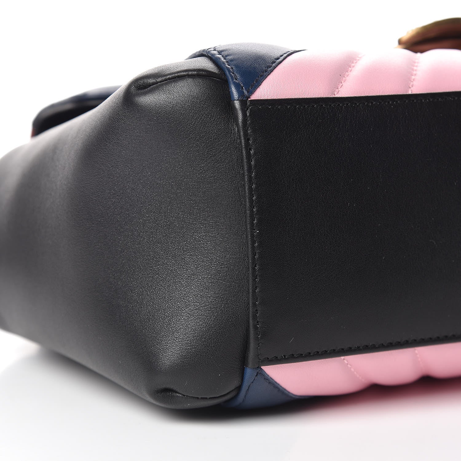 Gucci Calfskin Bamboo Trapuntata Queen Margaret Top Handle Bag Blue Agata Hibiscus Red Mystic White Sugar Pink 10 of 11