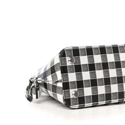 Balenciaga Calfskin Checked S Ville Top Handle Bag Black 8 of 9