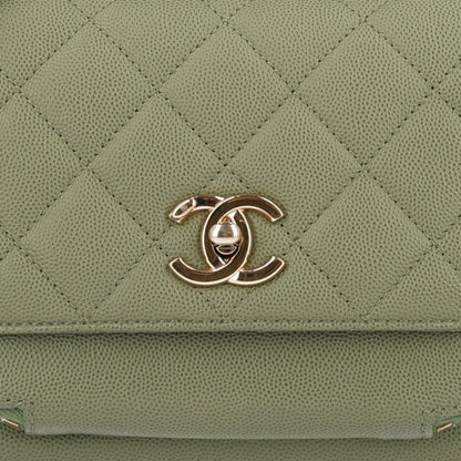 Chanel Caviar Quilted Small Business Affinity Flap Green 10 of 11
