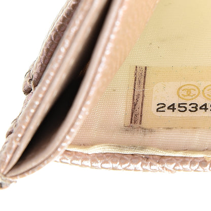 Chanel Metallic Caviar Chevron Quilted Card Holder Light Gold 7 of 12