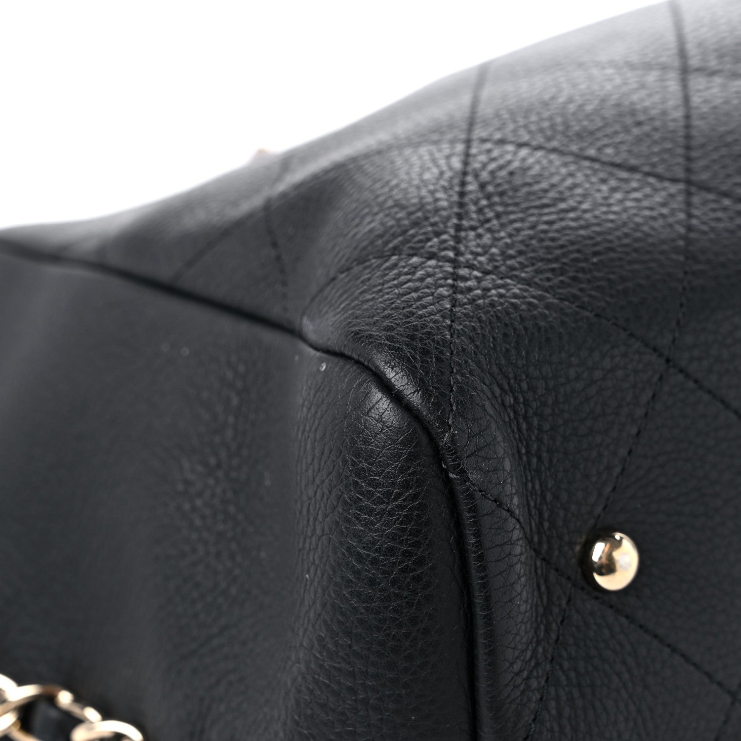 Chanel Bullskin Stitched Large Shopping Bag Black 8 of 17