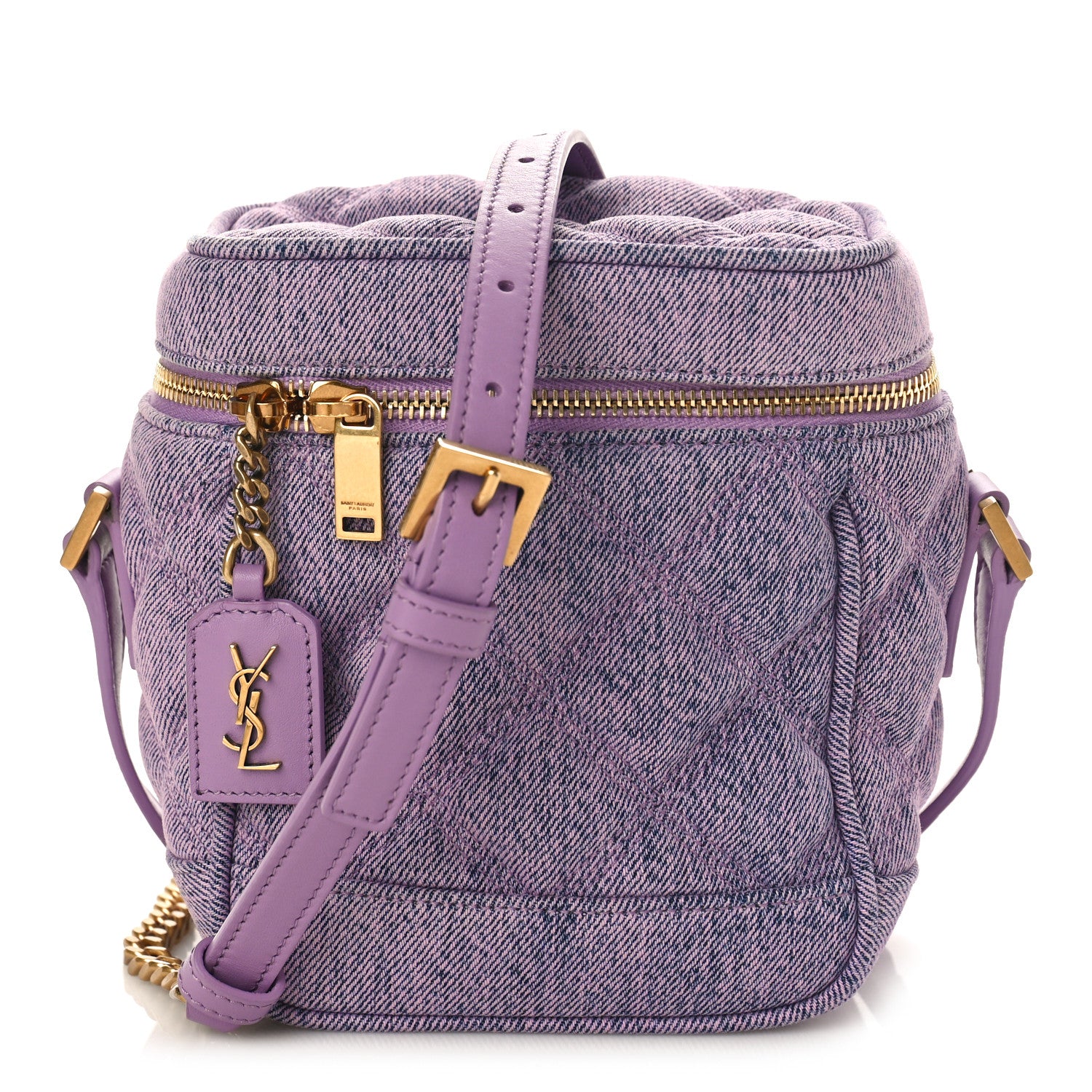 Saint Laurent Denim Quilted 80's Vanity Bag Bleached Lilac 1 of 8