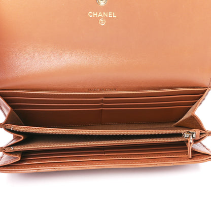 Chanel Lambskin Quilted Chanel 19 Flap Wallet Brown 5 of 12