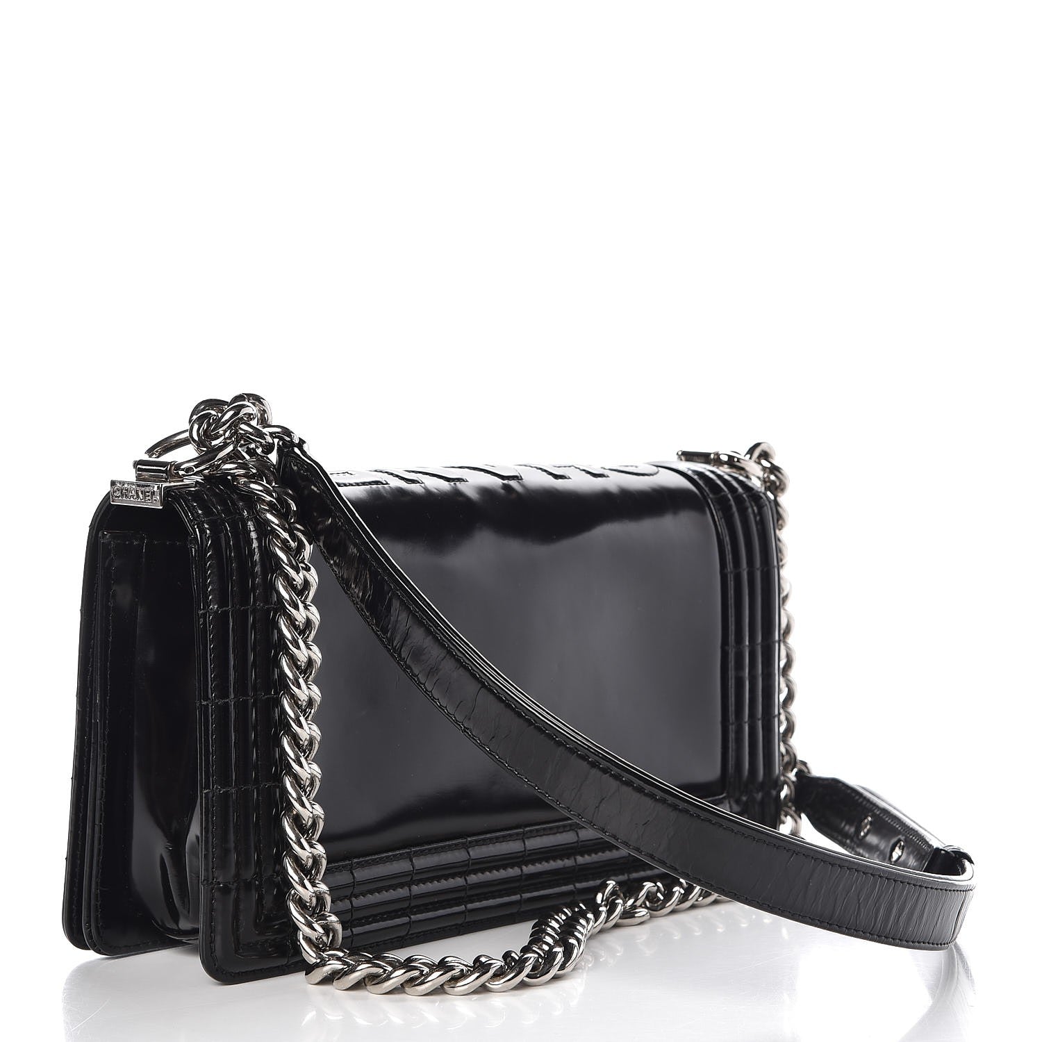 Chanel Glazed Calfskin Medium Boy Flap Black 3 of 9