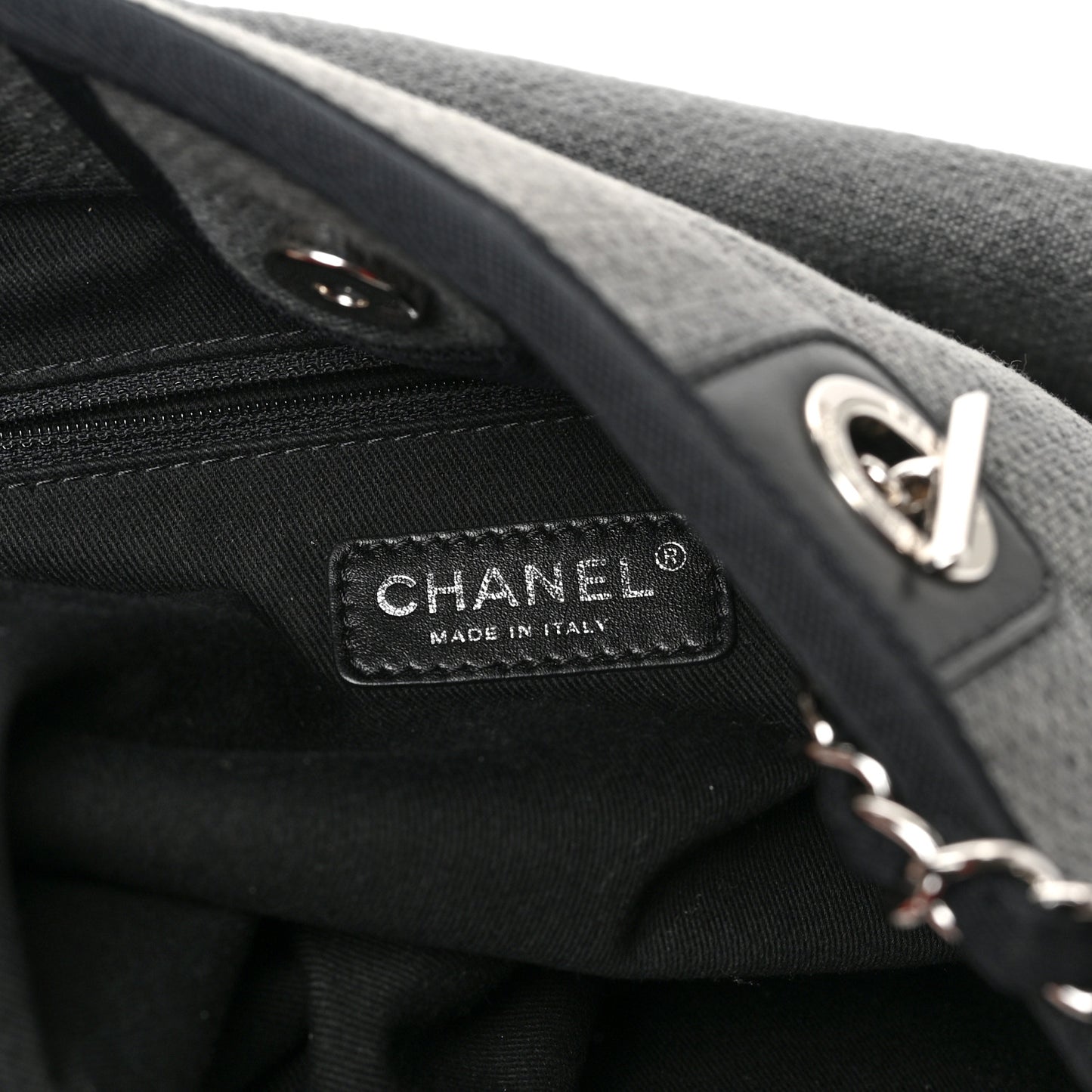 Canvas Mini Deauville Tote Dark Grey