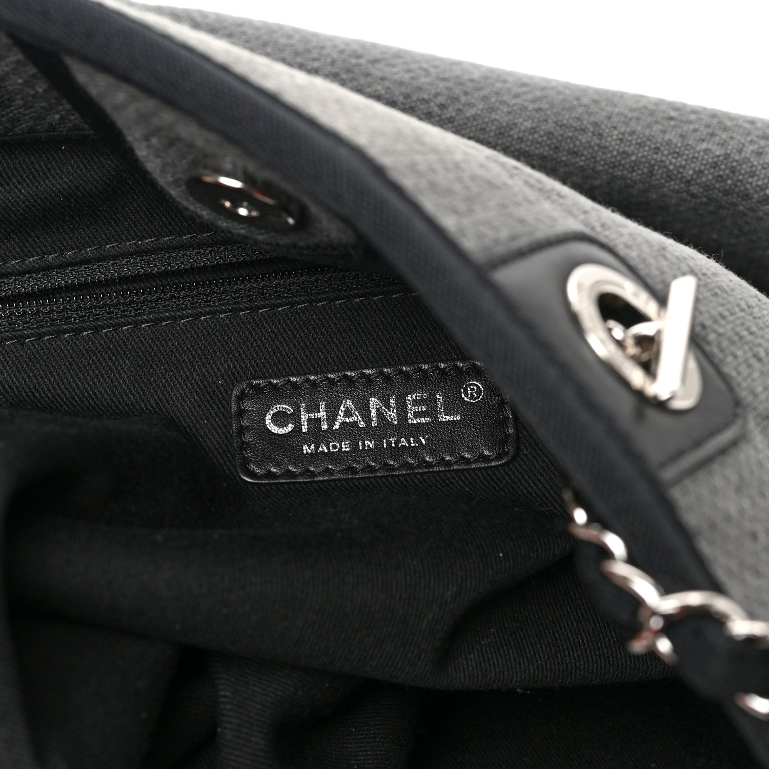 Chanel Canvas Mini Deauville Tote Dark Grey 7 of 11