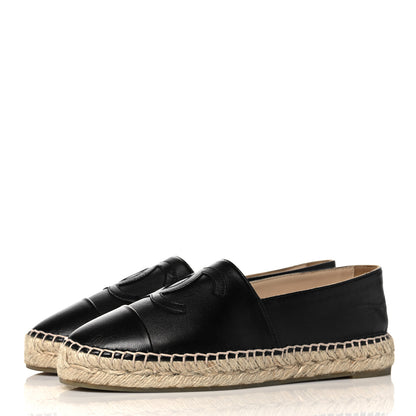 Chanel Lambskin CC Espadrilles 39 Black 3 of 10