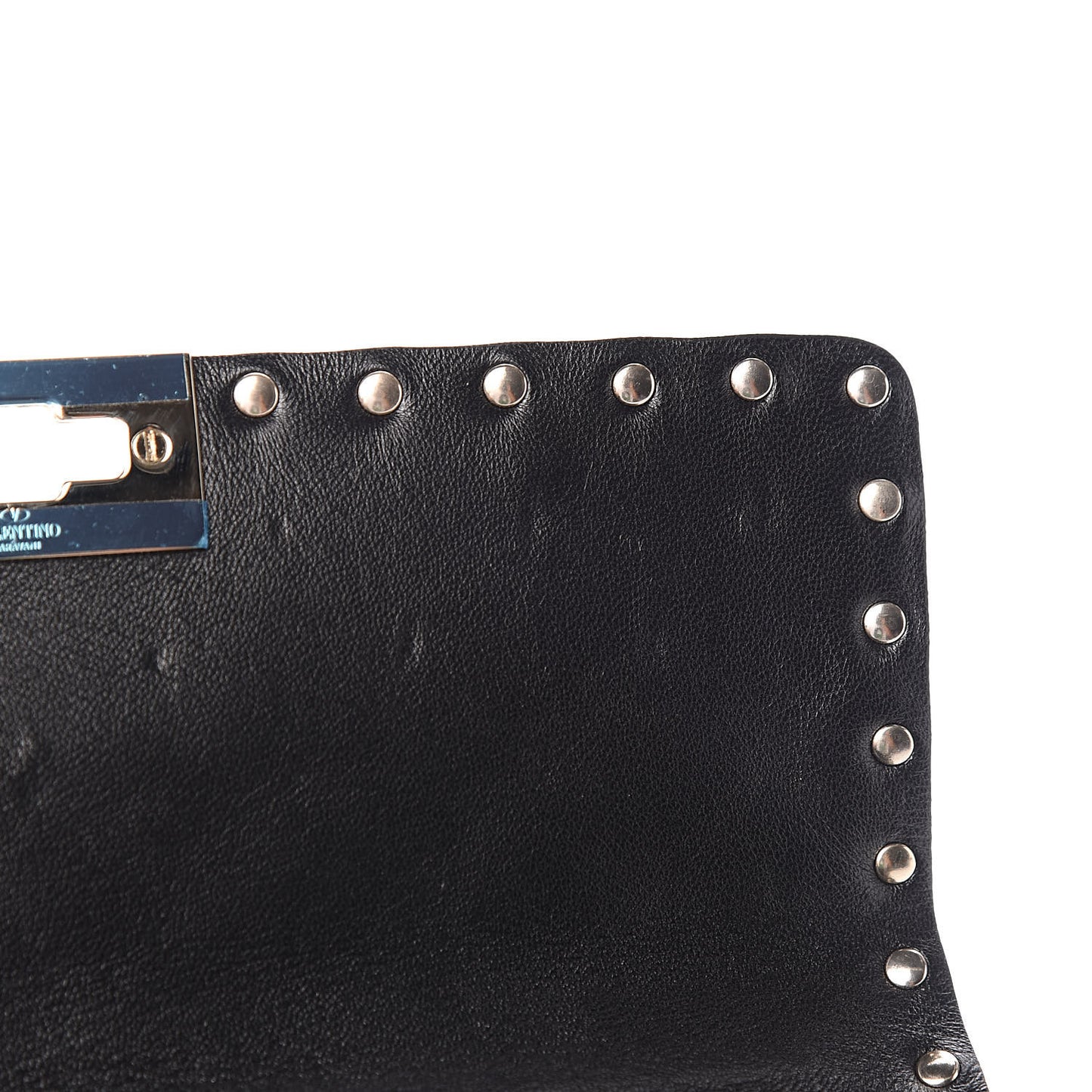 Lambskin Medium Rockstud Spike Shoulder Bag Black