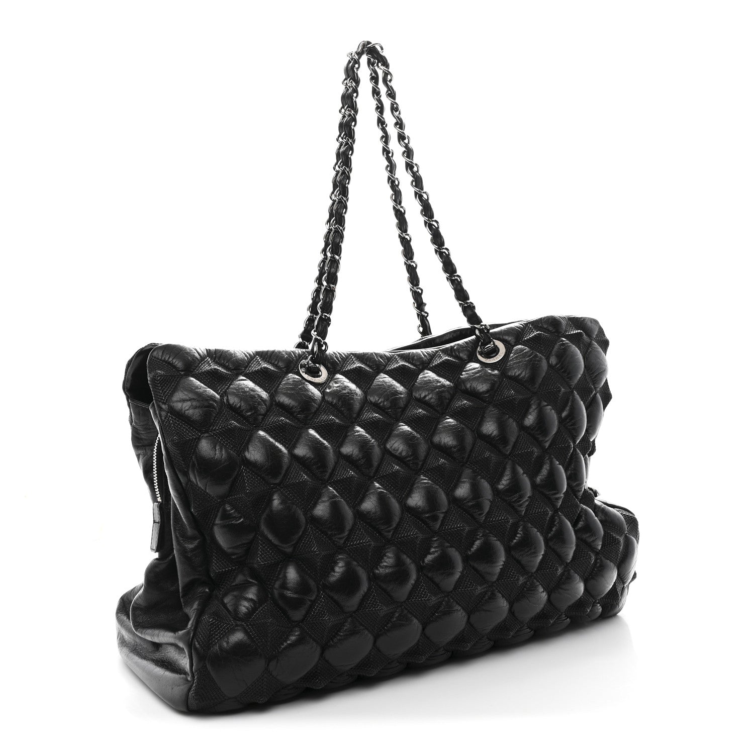 Chanel Glazed Lambskin Quilted Large Stravinsky Tote Black 3 of 12