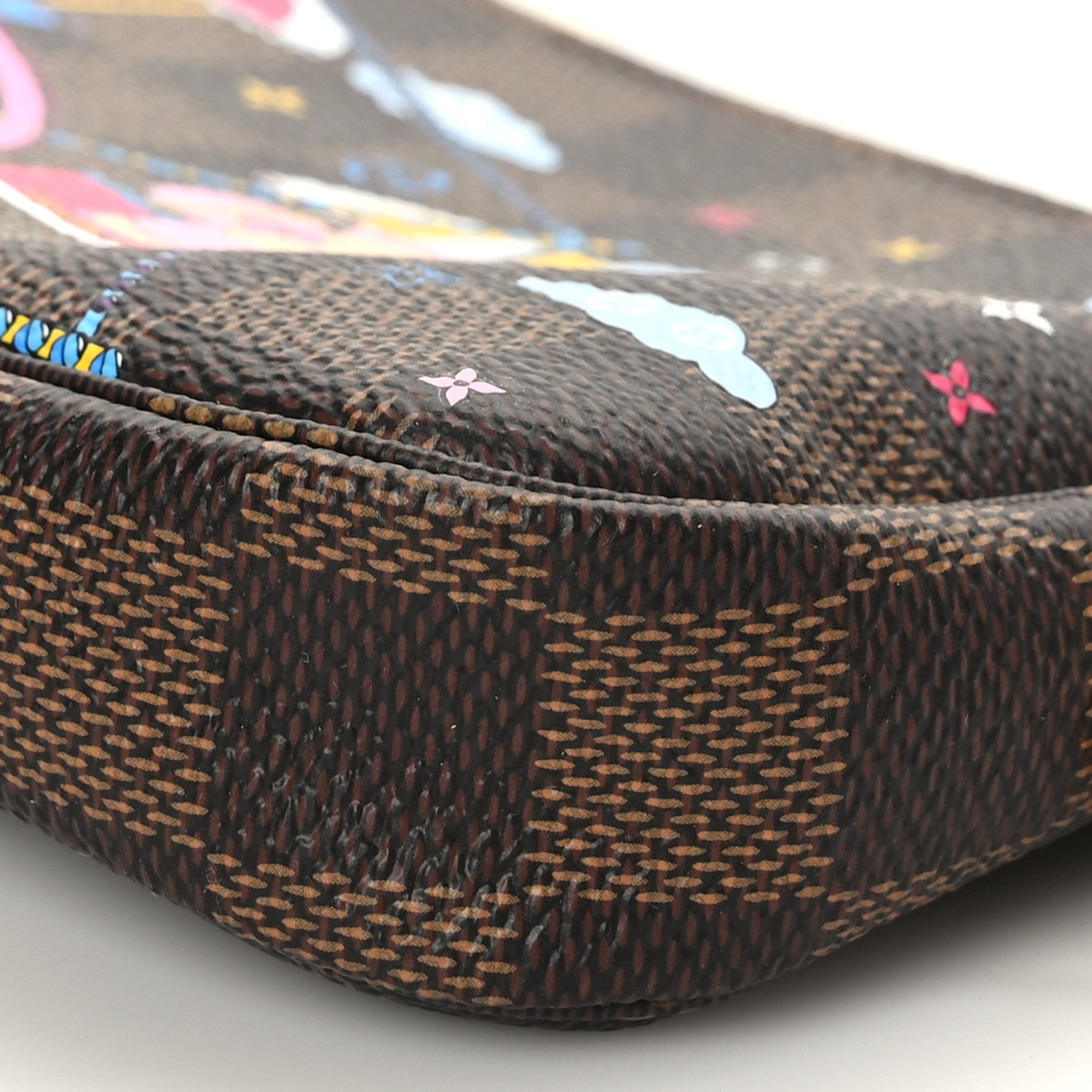 Louis Vuitton Damier Ebene 2020 Christmas Animation Big Wheel Mini Pochette Accessories Rose Ballerine 9 of 9