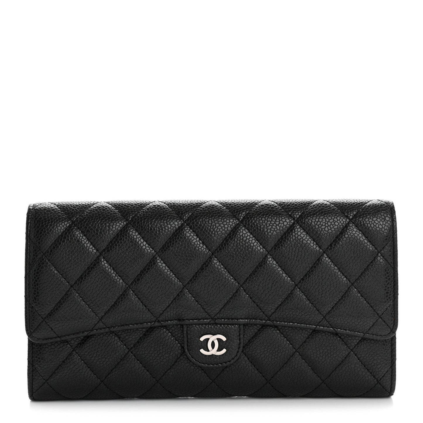 Caviar Quilted Travel Wallet Black