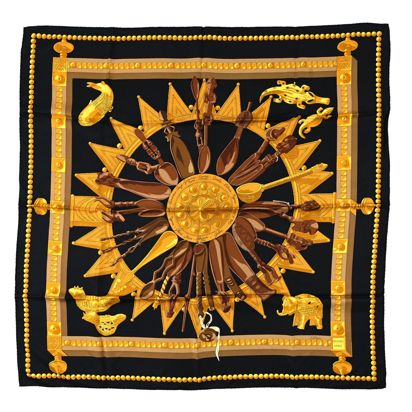 Silk Cuillers d'Afrique Scarf 90