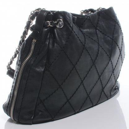 Chanel Calfskin Expandable Stitched Tote Black 3 of 7