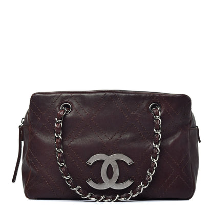 Chanel Calfskin Small Diamond Stitch Tote Brown 1 of 9