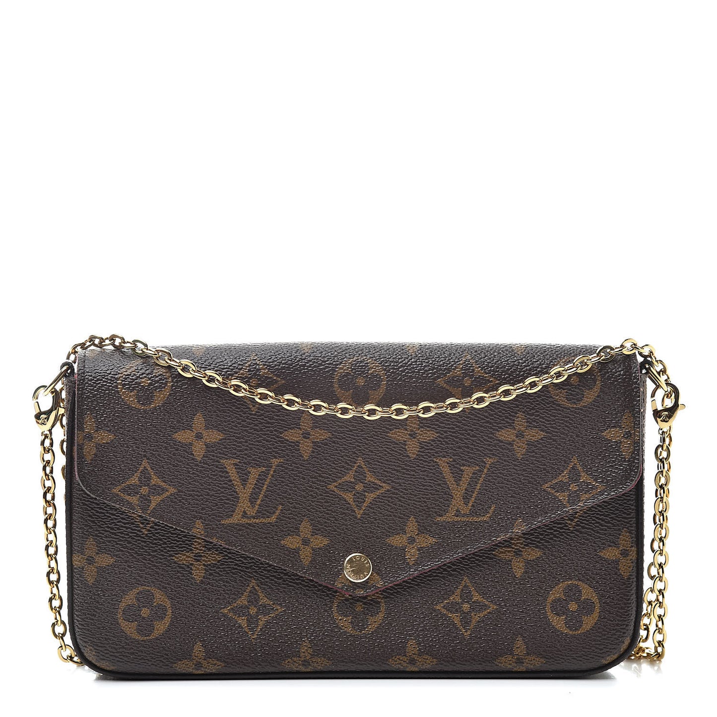 Monogram Pochette Felicie Chain Wallet Fuchsia
