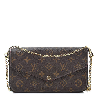 Louis Vuitton Monogram Pochette Felicie Chain Wallet Fuchsia 1 of 16