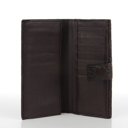 Gucci Guccissima Margaux Calfskin Metal Bar Continental Flap Wallet Chocolate 5 of 7