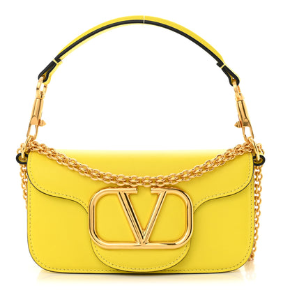 Valentino Garavani Calfskin Vlogo Small Loco Shoulder Bag Shocking Yellow 1 of 12