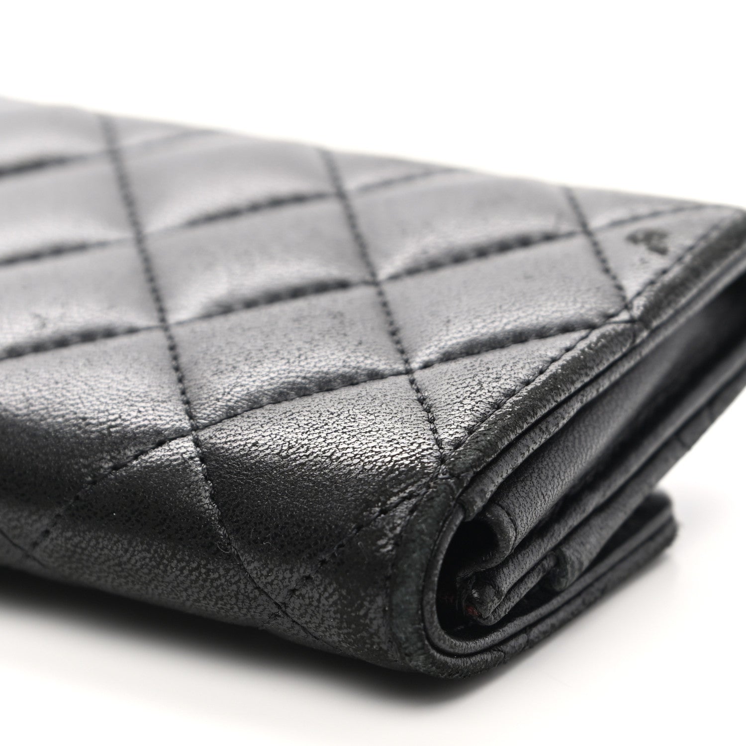 Chanel Lambskin Quilted Flap Card Holder Wallet Black 10 of 14