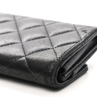 Chanel Lambskin Quilted Flap Card Holder Wallet Black 10 of 14