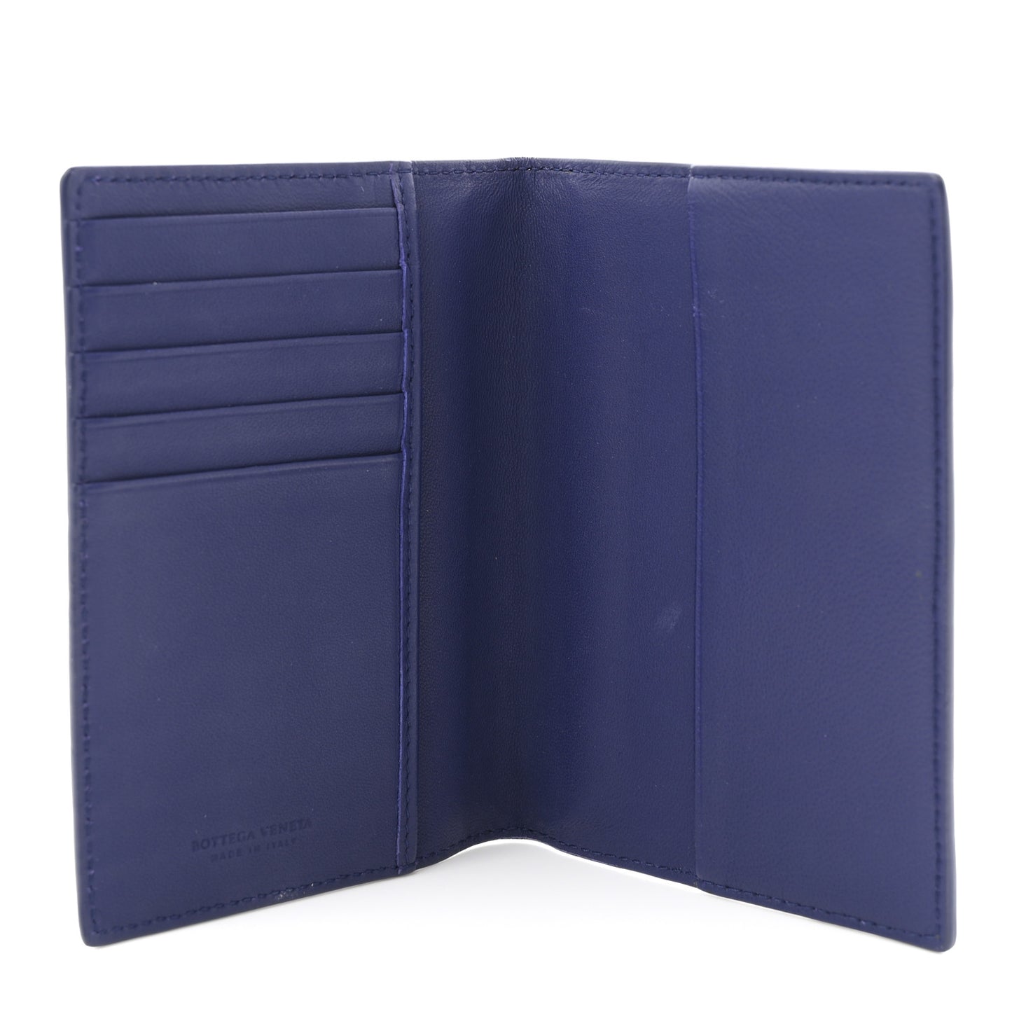 Nappa Intrecciato Passport Case Navy Blue