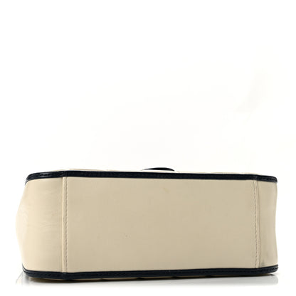 Gucci Vintage Effect Calfskin Matelasse Diagonal Mini Torchon GG Marmont Top Handle Shoulder Bag Mystic White Blue Agata 4 of 13