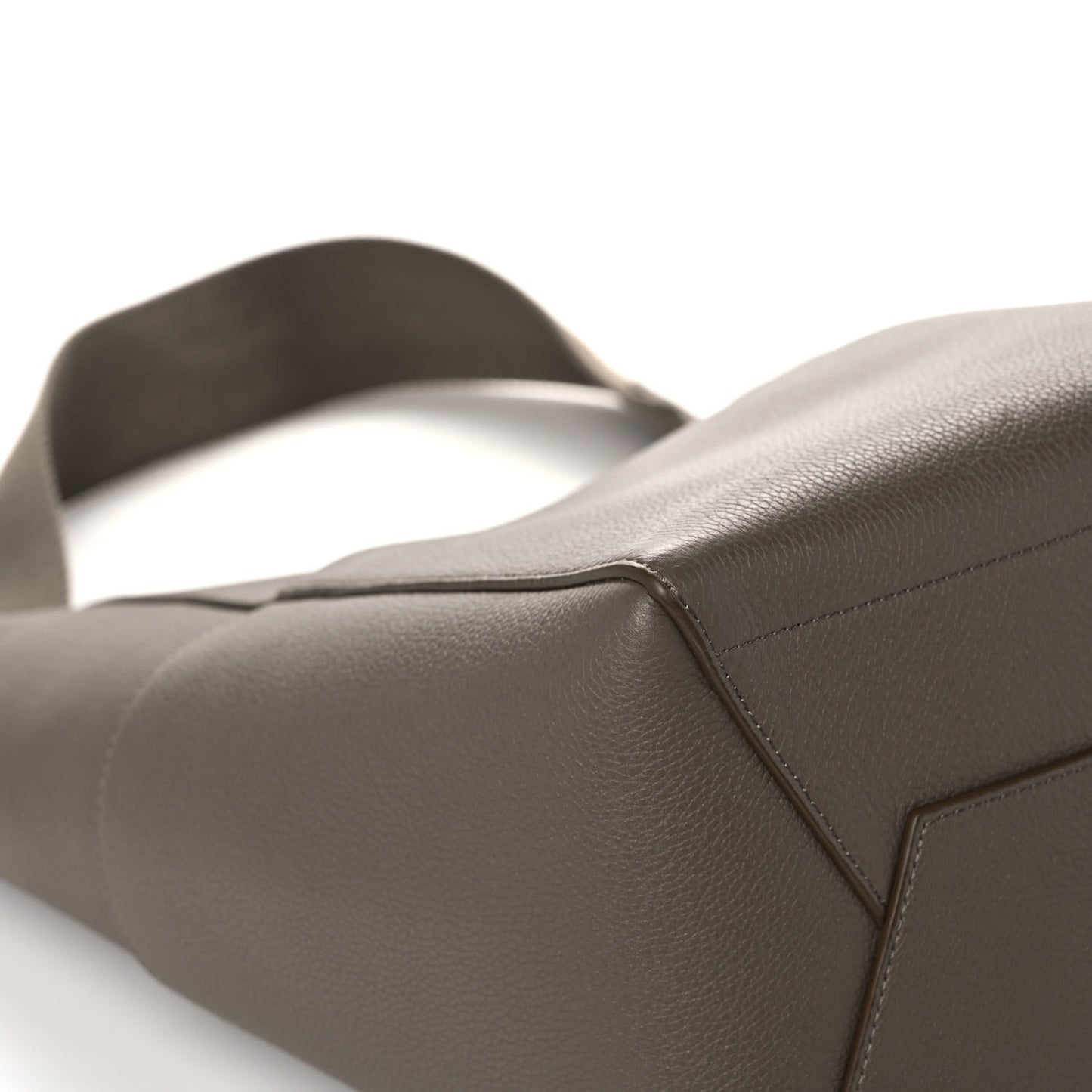 Soft Grained Calfskin Sangle Bucket Bag Taupe