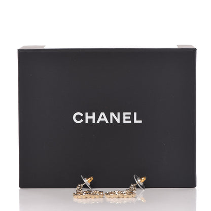 Chanel Crystal CC Drop Earrings Pink Grey Gold 4 of 4